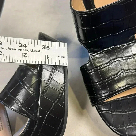 Şun and Stone Dariaa Womens Faux Leather Cut-Out Mule Sandals size 10 black - Picture 3 of 14